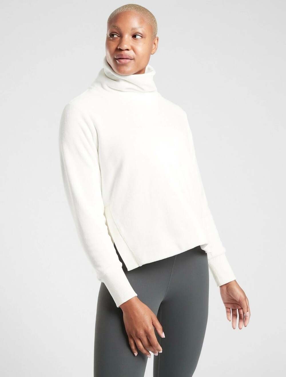 Athleta Double Cozy Karma Funnel Neck Sea Salt white size large